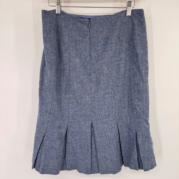 Talbots Womens Blue Wool Skirt Pleated Size 6 lined knee length - Picture 5 of 11